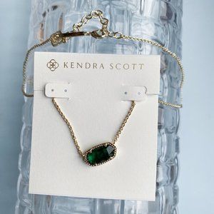 Kendra Scott Elisa Emerald Cat's Eye Gold